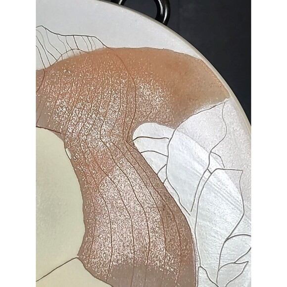 Handmade & Painted Art Pottery Hanging Dish Plate Abstract Contemporary - Picture 4 of 16